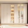 LED Display Lights Built-in Stainless Steel Wardrobe Cabinet For Master Room