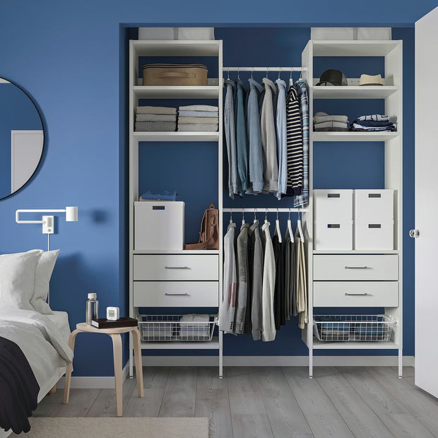 Full-extension Drawers Combination Stainless Steel Wardrobe For Guest Room