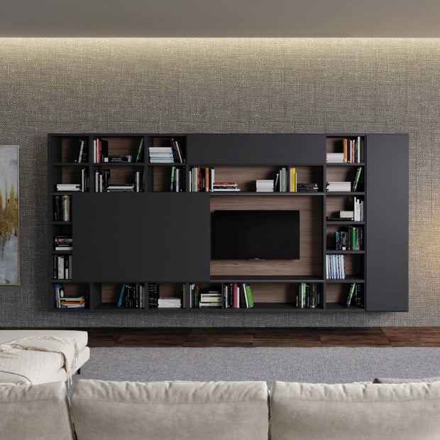 For Family Room Cable Management SS304 Stainless Steel TV Cabinet Wall Mounted