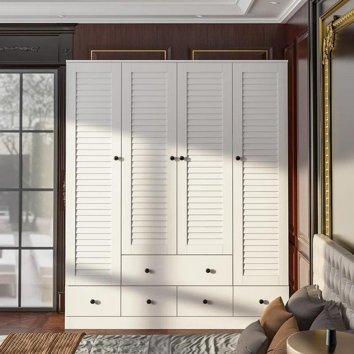 For Guest Room Combination Stainless Steel Wardrobe Cabinet With Soft Close Hinges And Shelves