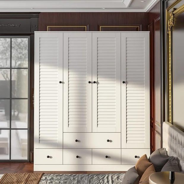 For Guest Room Combination Stainless Steel Wardrobe Cabinet With Soft Close Hinges And Shelves
