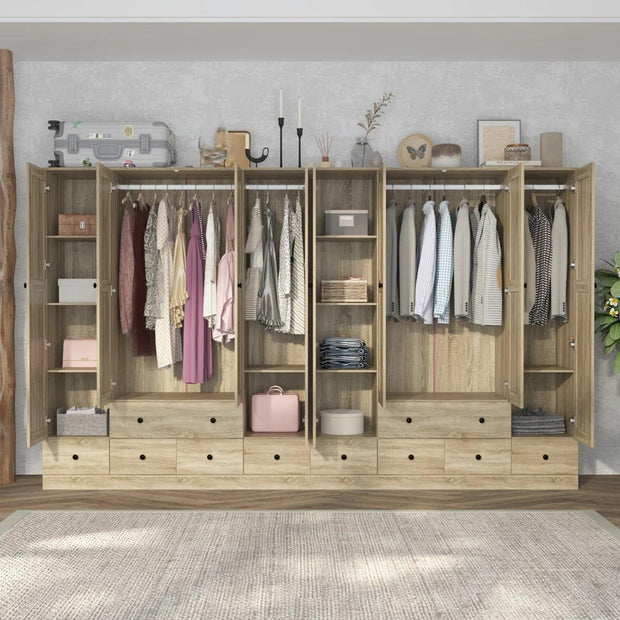 Detachable Shelves Combination Stainless Steel Wardrobe For Bedroom