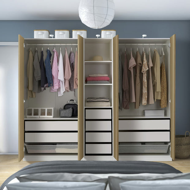 Full-extension Drawers Combination Stainless Steel Wardrobe For Guest Room