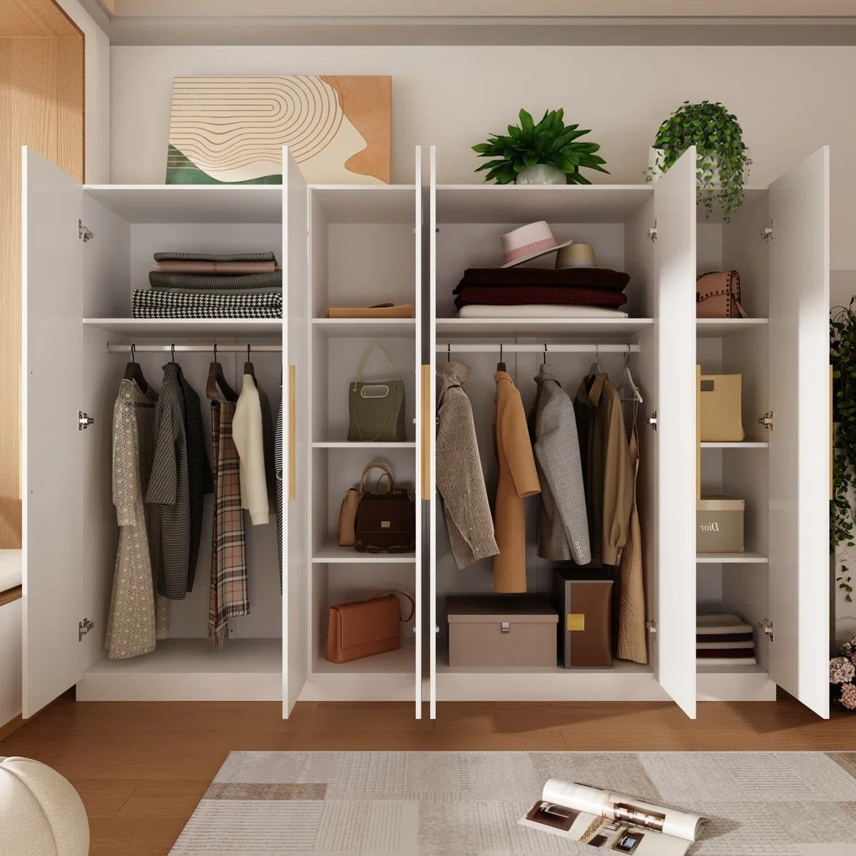 Moisture Proof Layer Combination Stainless Steel Wardrobe For Bedroom