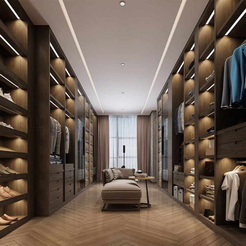 Shelf Dividers Walk-in Stainless Steel Wardrobe Cabinet For Guest Dressing Room
