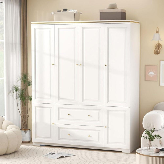 Dust-proof Seal Freestanding Stainless Steel Wardrobe For Bedroom