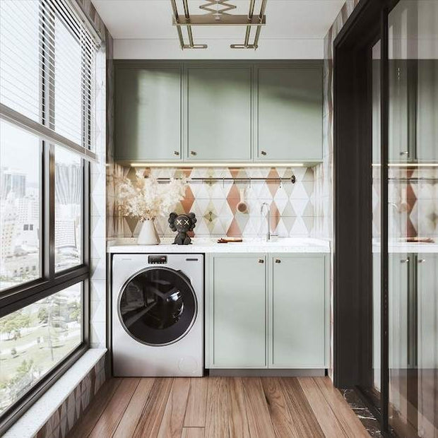 Hanging Rod Stainless Steel Balcony Cabinet For Large Balcony