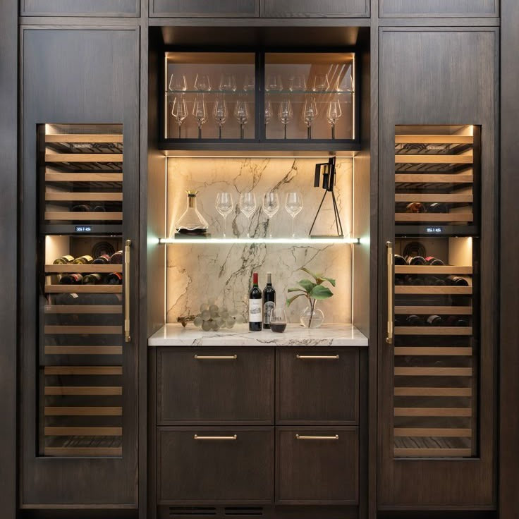 304 Stainless Steel Built-in Wine Cabinet For Home Bar With Constant Temperature