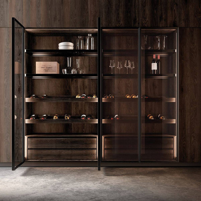 Anti-rust Frame 304 Stainless Steel Freestanding Wine Cabinet For Guest Room