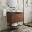 Floor Mounted 304 Stainless Steel Bathroom Vanity Set Zero Formaldehyde With Sink For Small Bathrooms