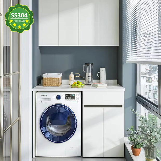 For Balcony Corner Stainless Steel Balcony Cabinet With Shelf Dividers