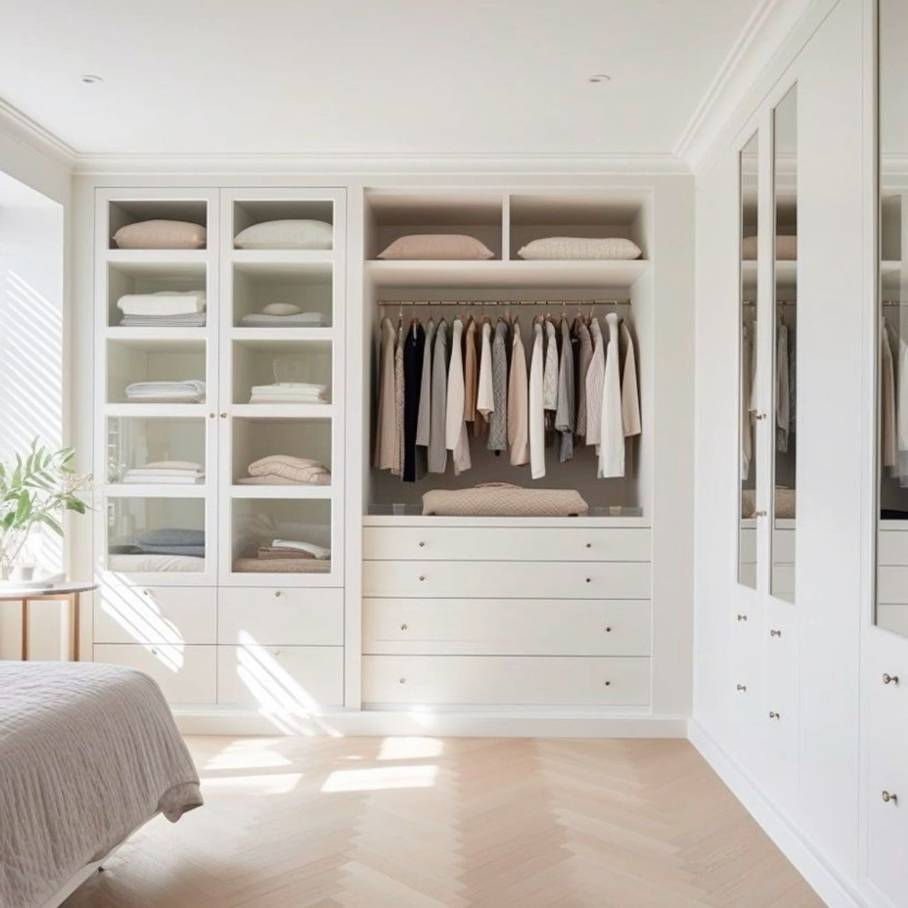Space-saving Design Built-in Stainless Steel Wardrobe For Small Apartment Bedroom
