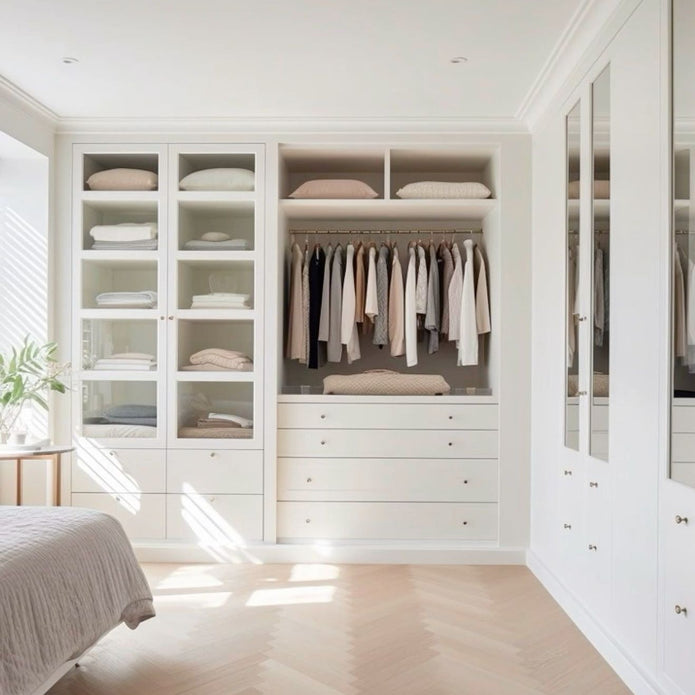 Space-saving Design Built-in Stainless Steel Wardrobe For Small Apartment Bedroom