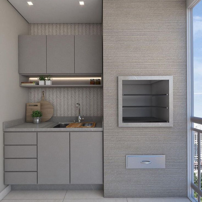 Stainless Steel Balcony Cabinet With Double Doors For Balcony Corner