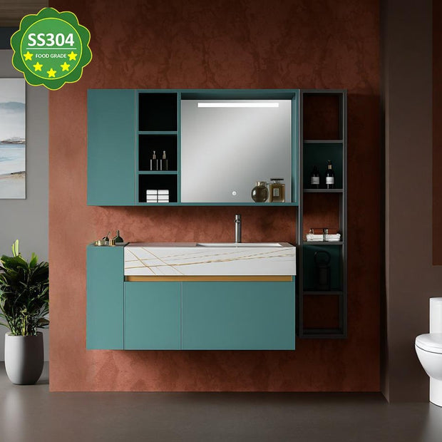 Corrosion Preventive Wall Hung SS304 Stainless Steel Bathroom Dressing Table Antibacterial For Home Bathroom
