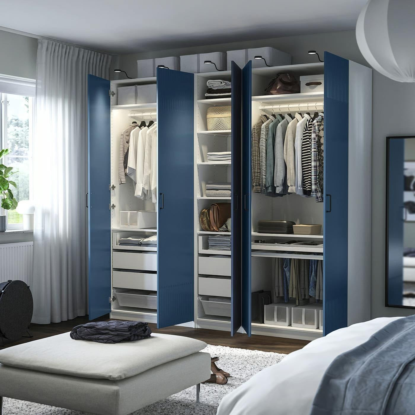 Custom Partition Walk-in Stainless Steel Wardrobe For Luxury Home Bedroom