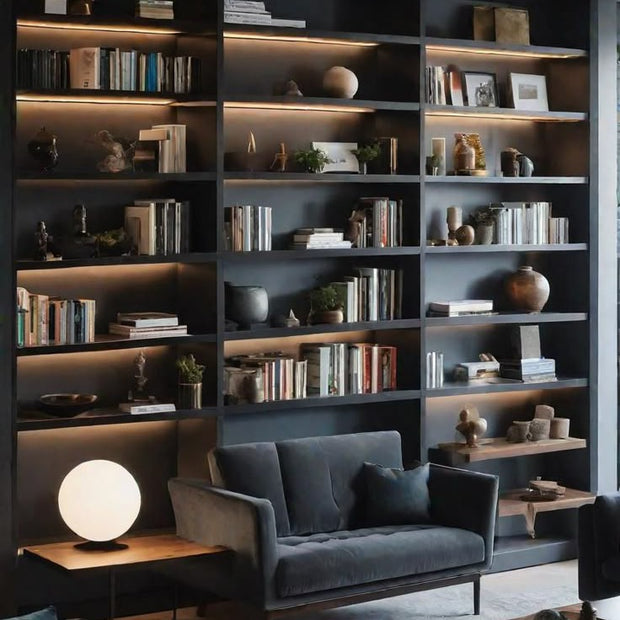 Custom Length Built-in 304 Stainless Steel Bookshelf For Living Room Wall