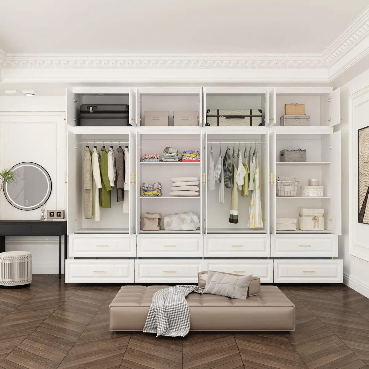 Custom Height Walk-in Stainless Steel Wardrobe For Bedroom Dressing Area