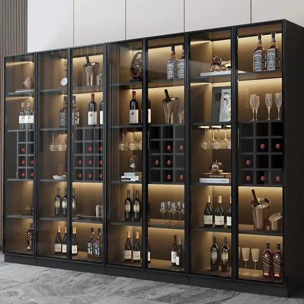 For Kitchen 304 Stainless Steel Freestanding Wine Cabinet With Constant Humidity Control
