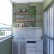 304 Stainless Steel Balcony Cabinet With Dust Proof For Balcony Corner