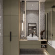 Wall Hung 304 Stainless Steel Bathroom Vanity Set Antibacterial Easy To Clean And Hygienic