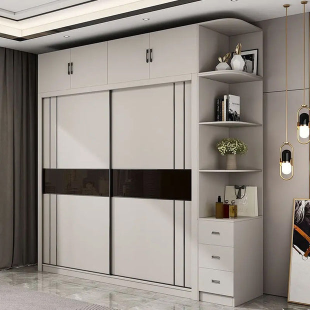 Side Cabinet Extension Combination Stainless Steel Wardrobe For Villa Bedroom