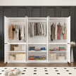 Glass Door And Stainless Steel Body Combination Wardrobe For Master Bedroom