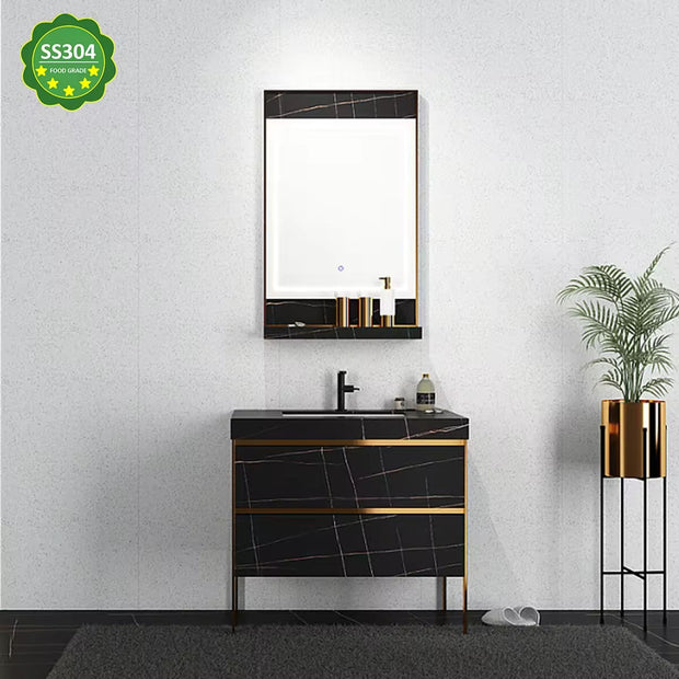 For Washrooms Floor Mounted Stainless Steel Bathroom Cabinet Waterproof Modern