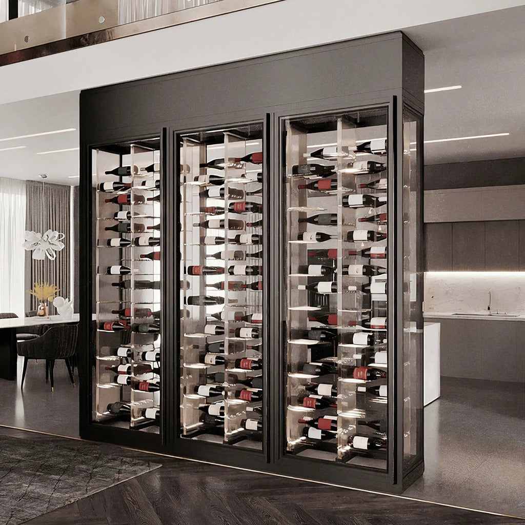 For Home Bar 304 Stainless Steel Freestanding Wine Cabinet With Constant Temperature And UV Protection Glass