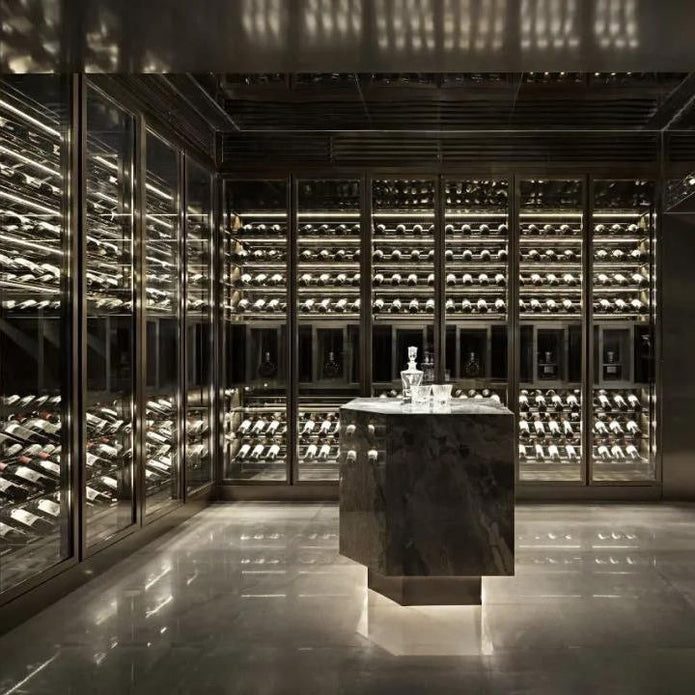 Drawer Design SS304 Stainless Steel Wine Cellar Wine Rack For Dining Room With Frost-free System