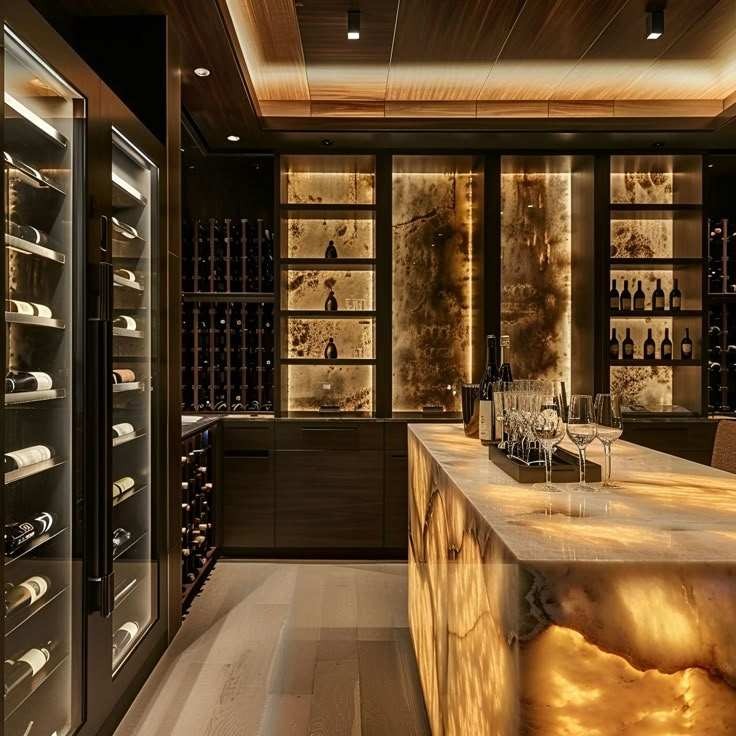 Magnetic Anti-dust Door Seal 304 Stainless Steel Built-in Wine Storage Cabinet For Home Bar