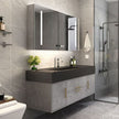 Mildew Proof Wall Hung SS304 Stainless Steel Bathroom Vanity With Medicine Cabinet For Washrooms