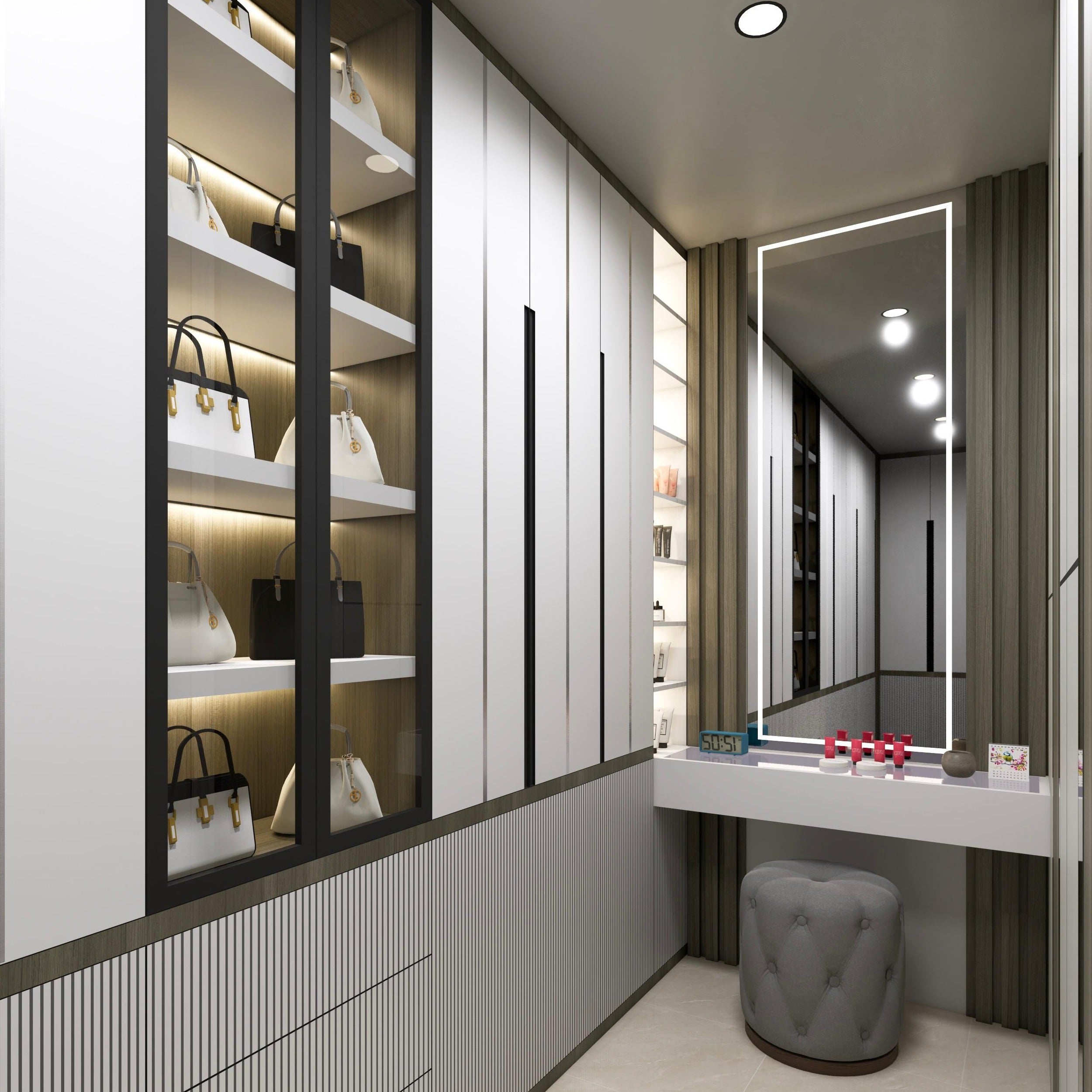 Moisture Resistant Walk-in Stainless Steel Wardrobe Cabinet For Basement Dressing Room