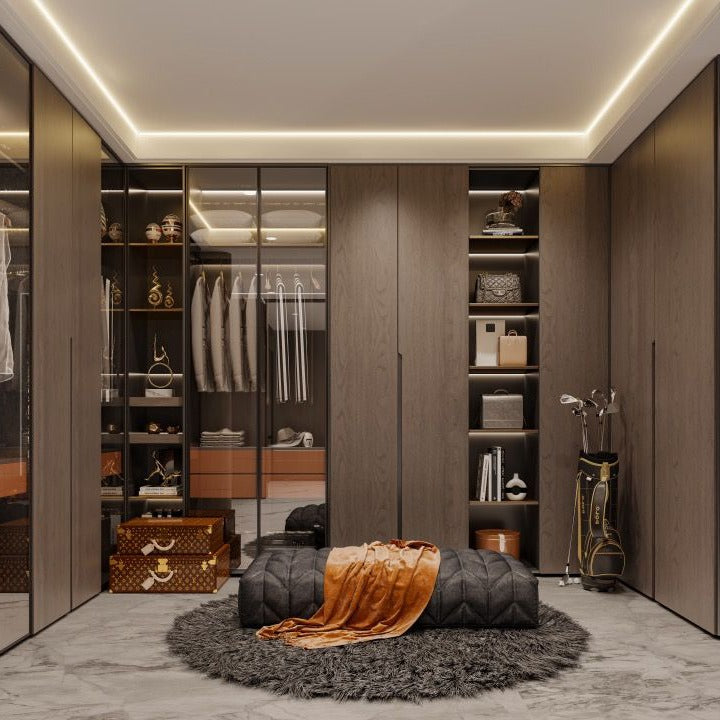 Adjustable Shelves Built-in Stainless Steel Wardrobe For Apartment Bedroom