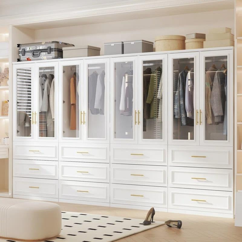 Anti-scratch Doors Combination Stainless Steel Wardrobe Cabinet For Villa