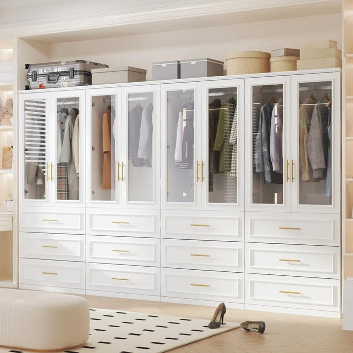 Anti-scratch Doors Combination Stainless Steel Wardrobe Cabinet For Villa