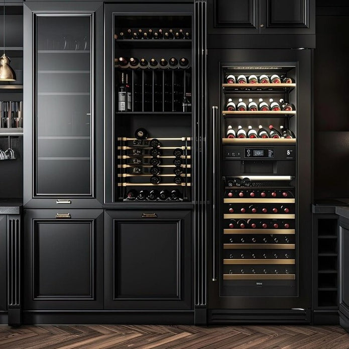 For Dining Room SS304 Stainless Steel Built-in Wine Storage Cabinet With Glass Door Anti-fog Design