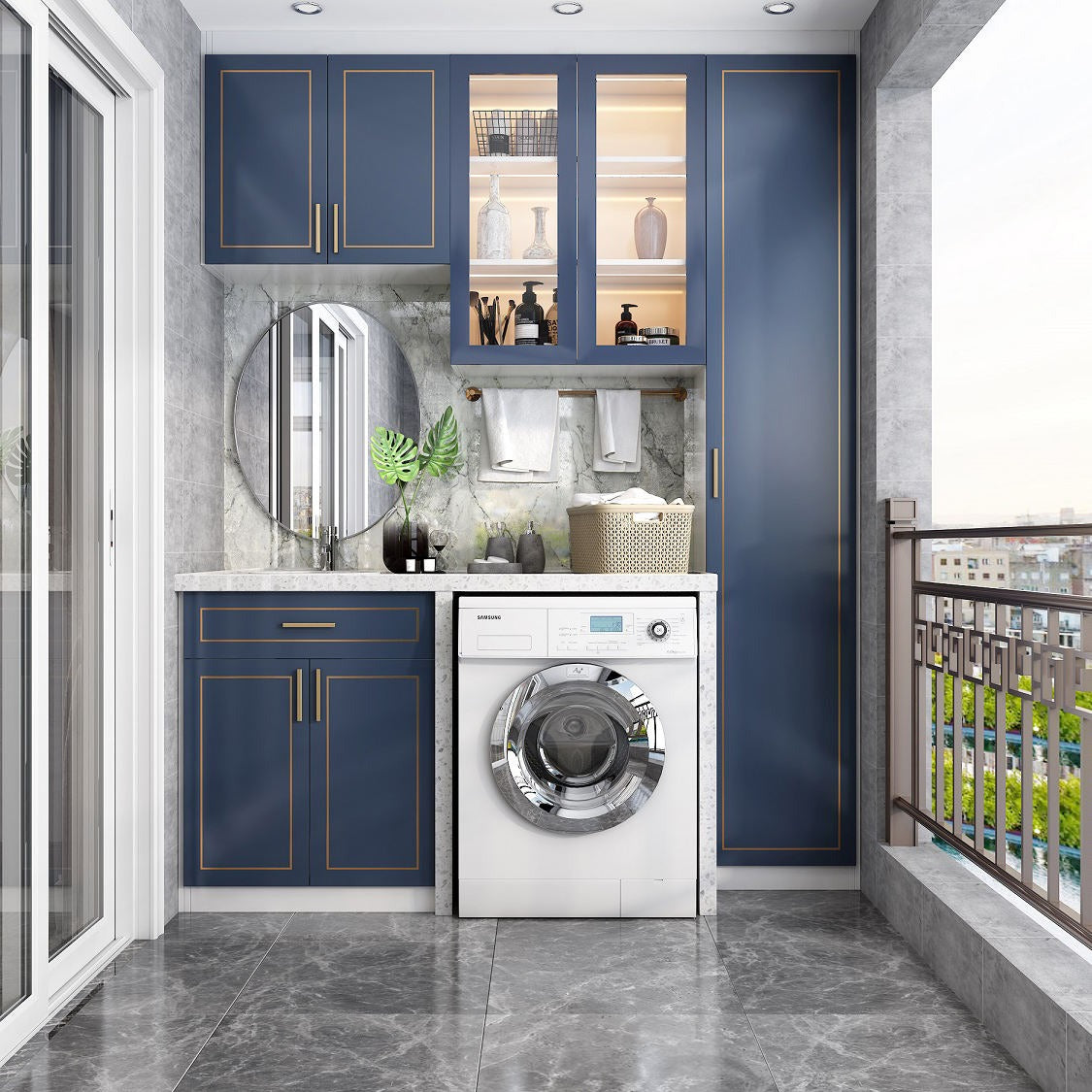 Shelf Dividers SS304 Stainless Steel Balcony Cabinet For Home Balcony