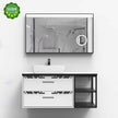 For Compact Bathroom Wall Hung Stainless Steel Bathroom Vanity Cabinet Easy To Clean With Smart Mirror