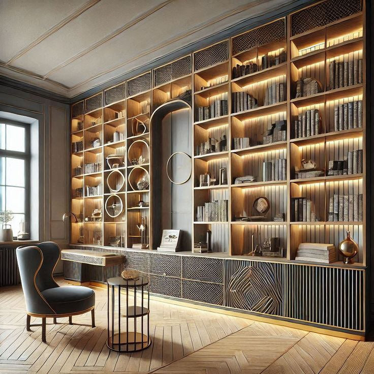 Built-in Stainless Steel Bookshelf With Corrosion-resistant Coating For Humid Areas