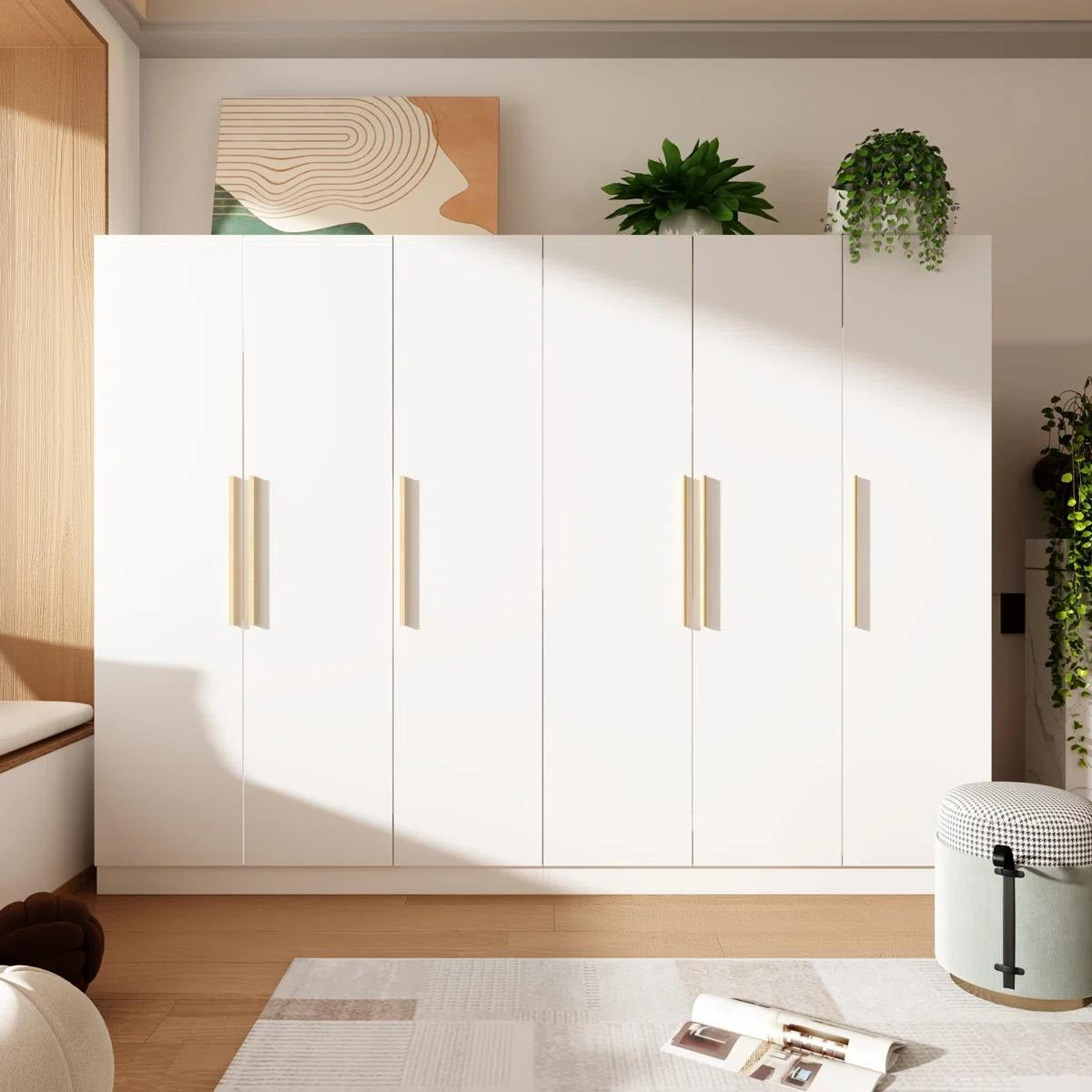 Moisture Proof Layer Combination Stainless Steel Wardrobe For Bedroom