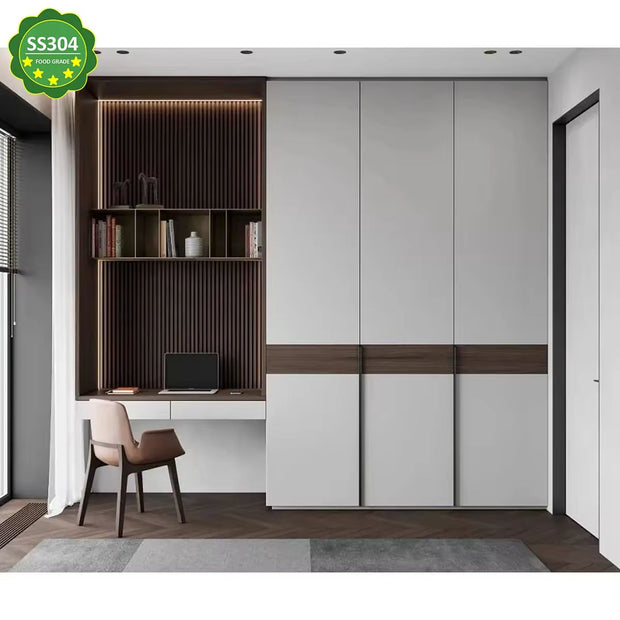 Drawer Organizer Built-in Stainless Steel Wardrobe Cabinet For Guest Room With Tie Rack