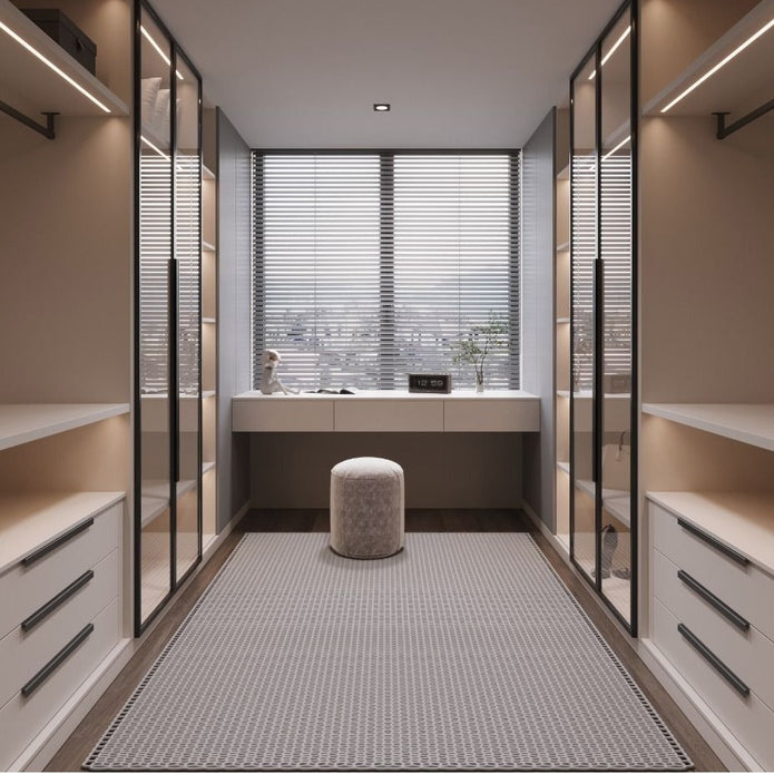 Full-length Mirror Walk-in Stainless Steel Wardrobe For Master Bedroom