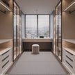 Full-length Mirror Walk-in Stainless Steel Wardrobe For Master Bedroom