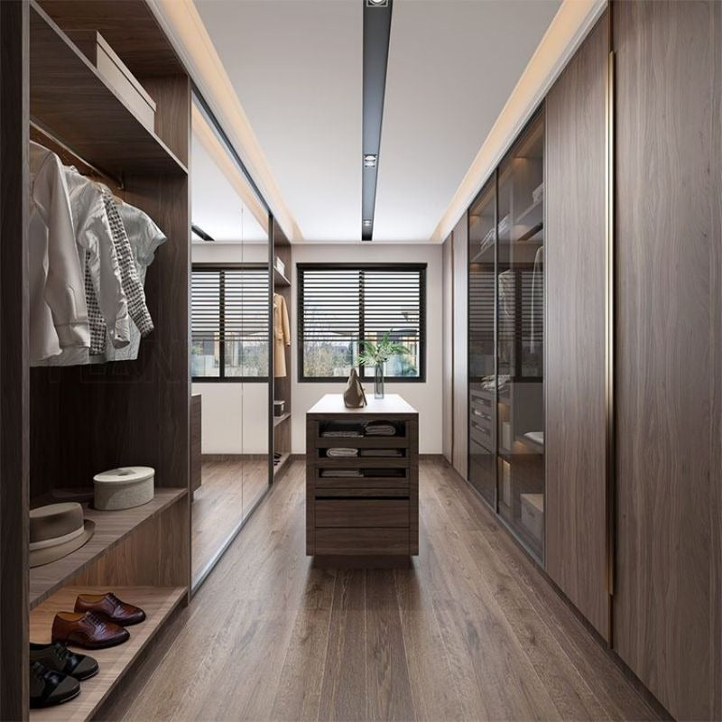 Shelf Dividers Walk-in Stainless Steel Wardrobe Cabinet For Guest Dressing Room
