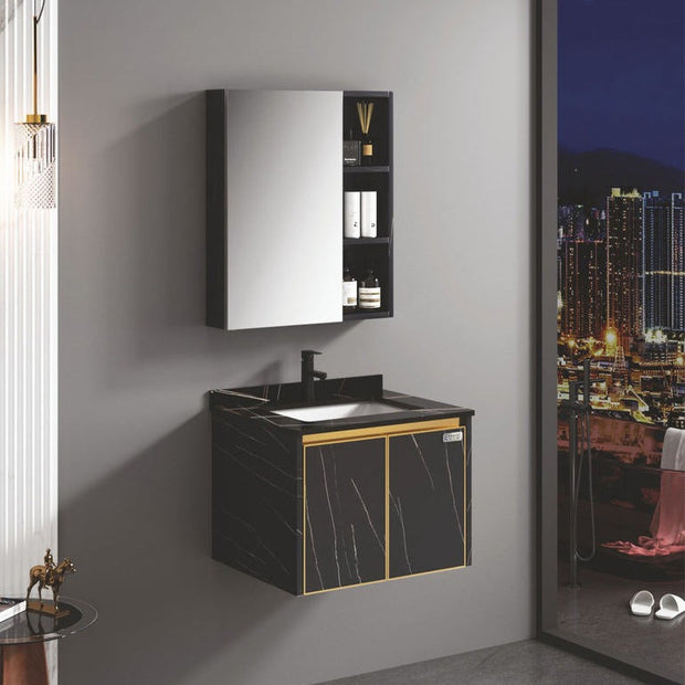 For Contemporary Bathroom Wall Hung Stainless Steel Bathroom Dressing Table Antibacterial With Sink