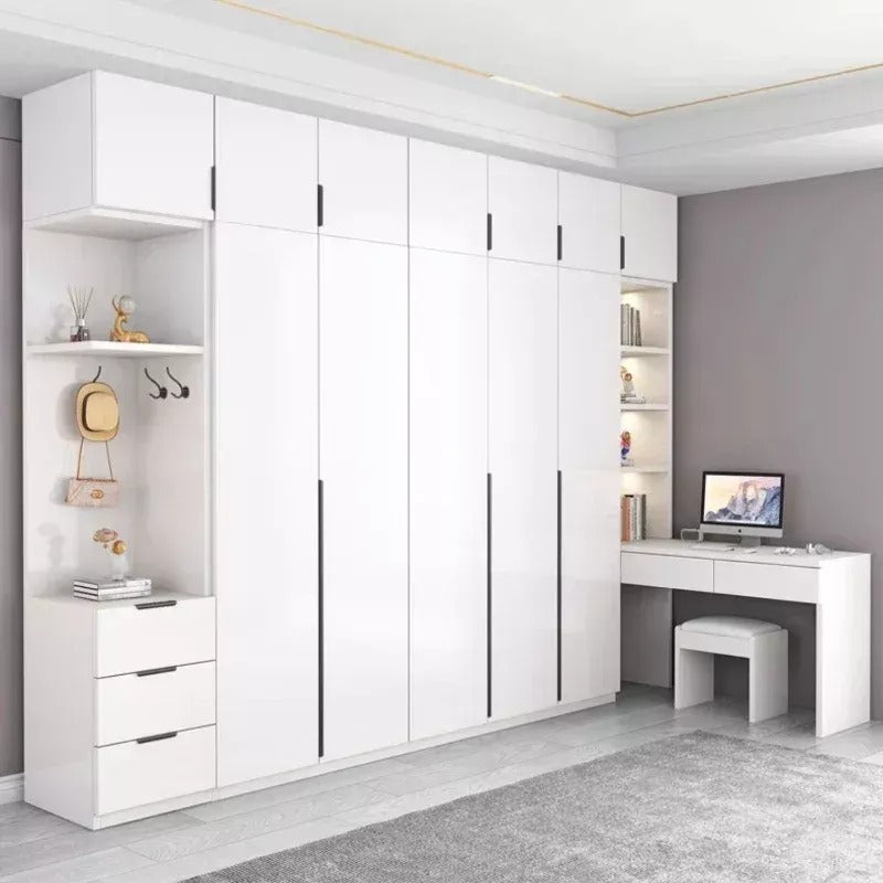 Mirror Panel Combination Stainless Steel Wardrobe For Home Bedroom