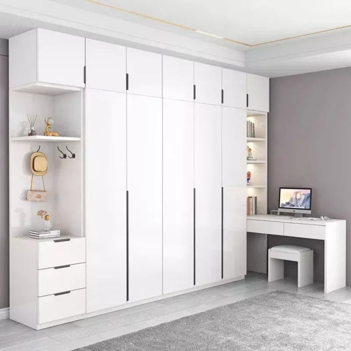 Mirror Panel Combination Stainless Steel Wardrobe For Home Bedroom