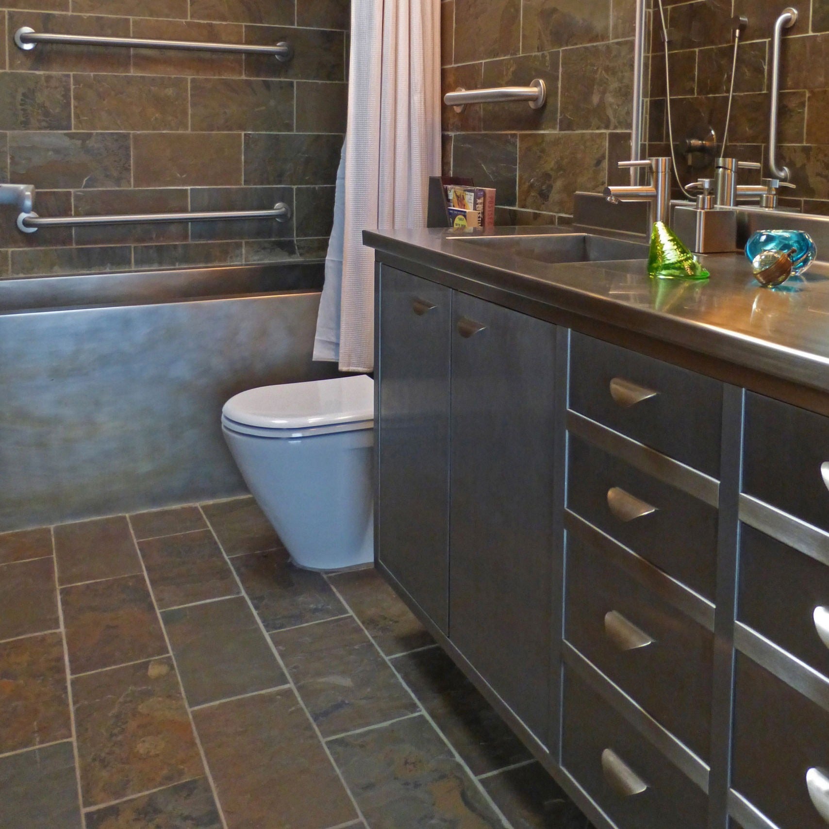 For Small Bathrooms Wall Hung Stainless Steel Bathroom Vanity Antirust With Smart Mirror