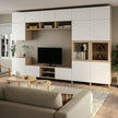 304 Stainless Steel TV Cabinet Floor Standing With Remote Storage For Family Room